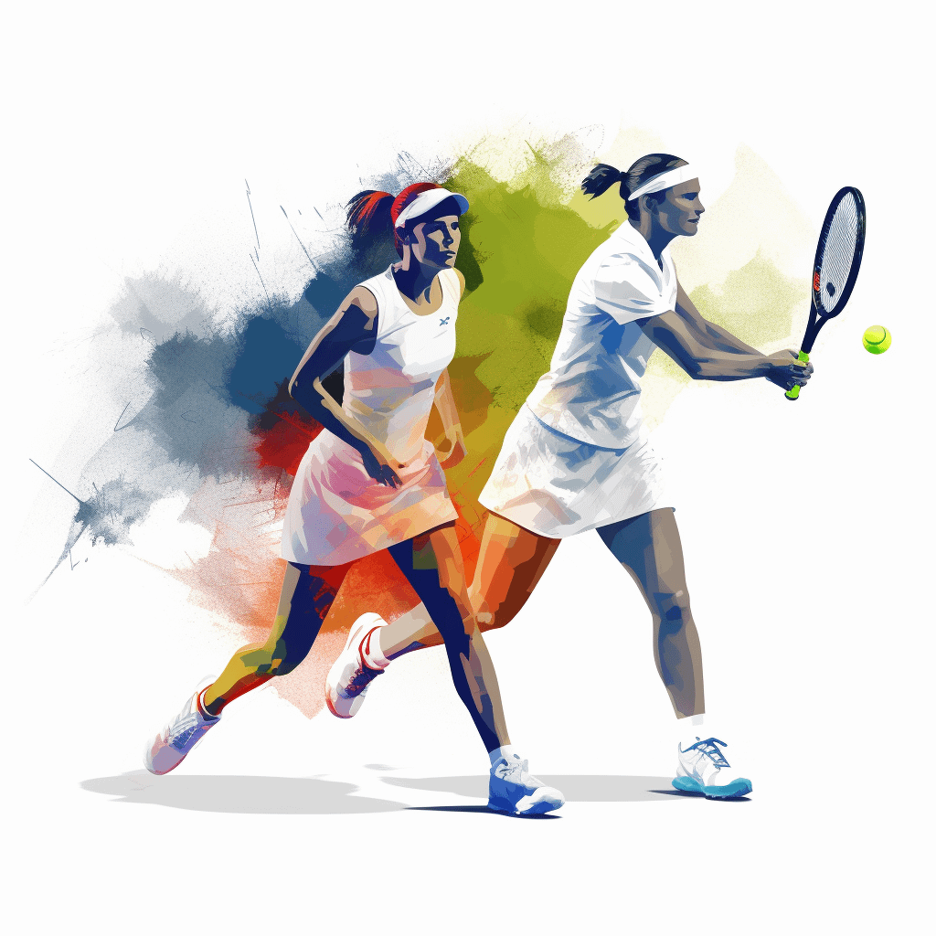 An illustrative image showing tennis players