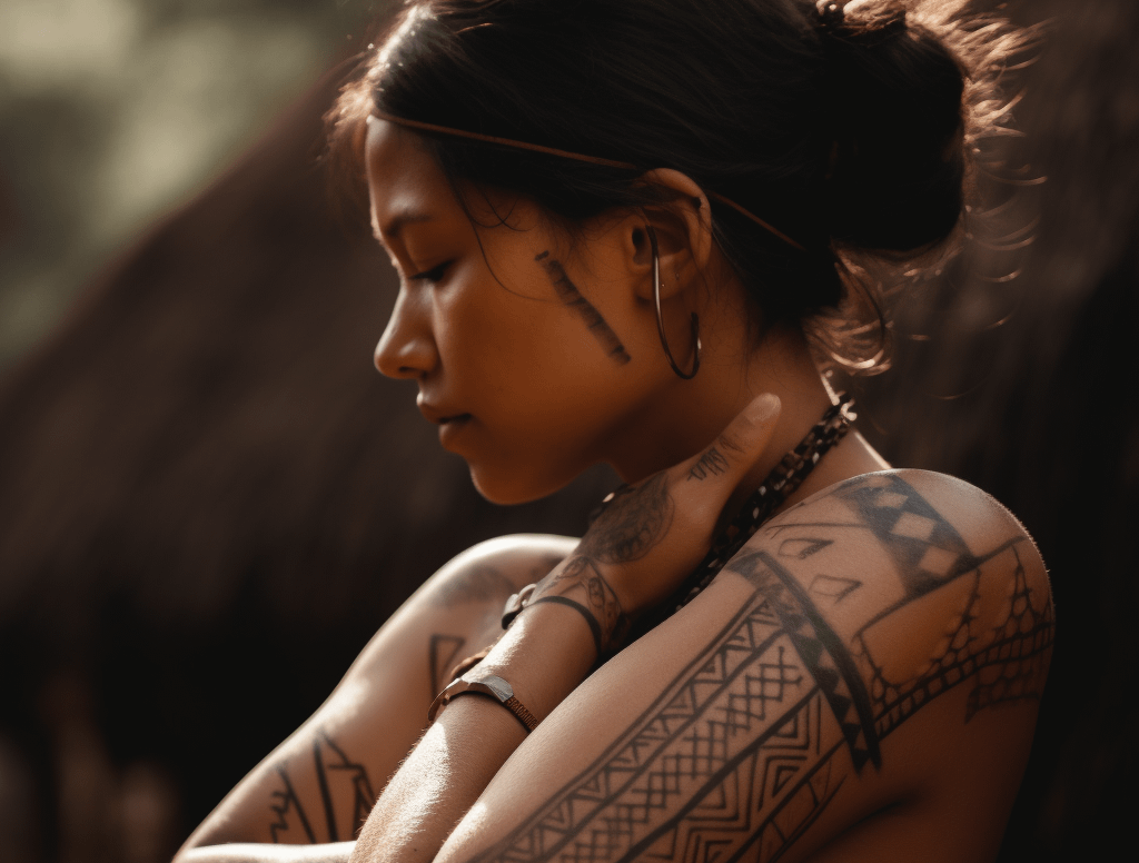 woman with a tattoo on her arm